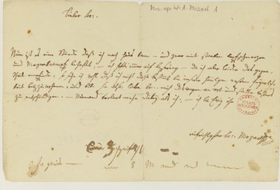 Letter from Mozart to a freemason, January 1786 by Wolfgang Amadeus Mozart